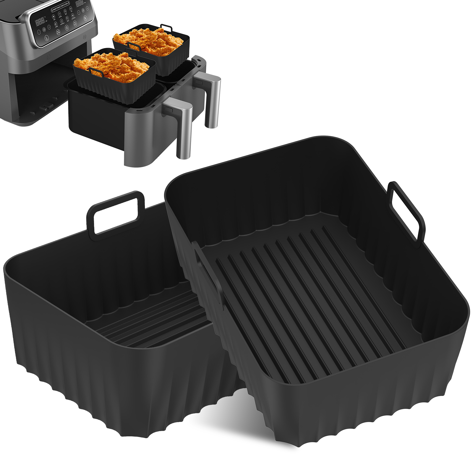 Kitchen Baking Tray - Reusable Silicone Air Fryer Basket Liner