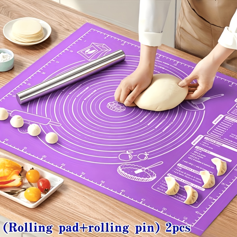 2Pcs Silicone Dough Mat & Roll - огляд і ціна Kitchen Roll Baking