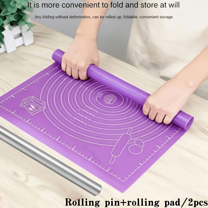 2Pcs Silicone Dough Mat & Roll - огляд і ціна Kitchen Roll Baking