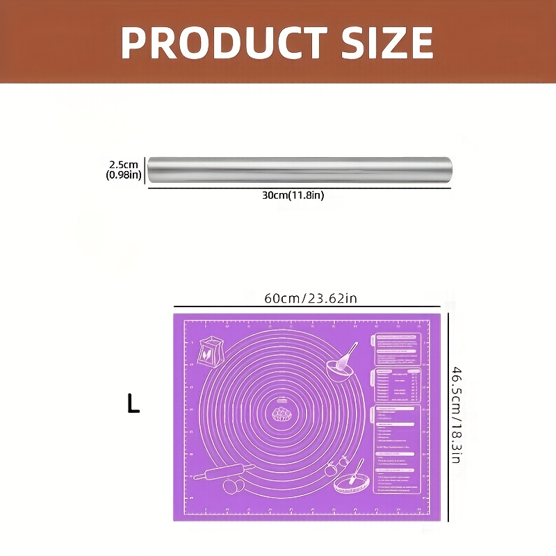 2Pcs Silicone Dough Mat & Roll - огляд і ціна Kitchen Roll Baking