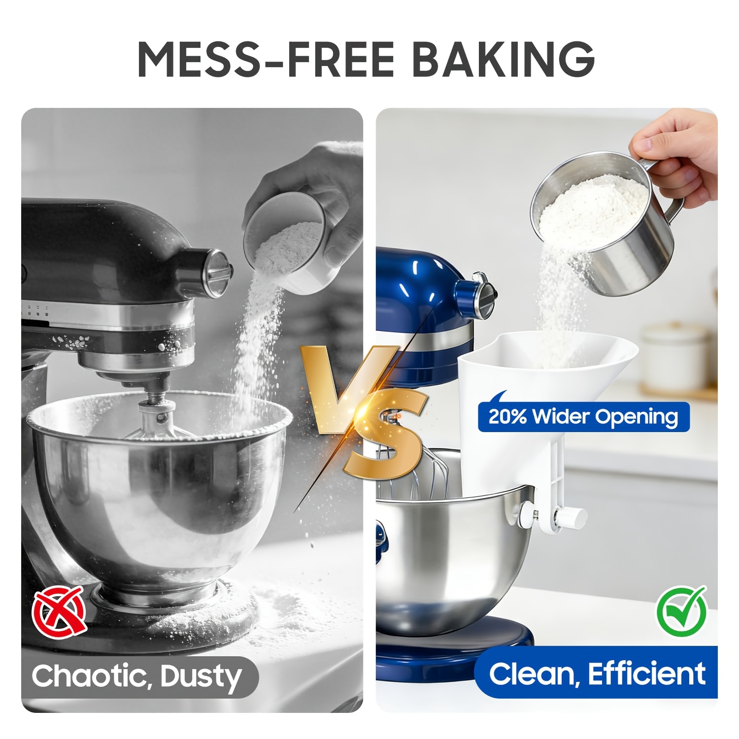 Wide Mouth Flour Funnel Dough  - огляд і ціна Kitchen Aid Baking Mixer